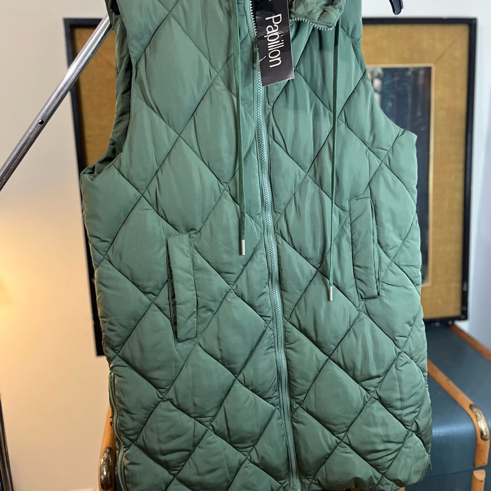 Papillon Blanc Khaki Quilted Vest